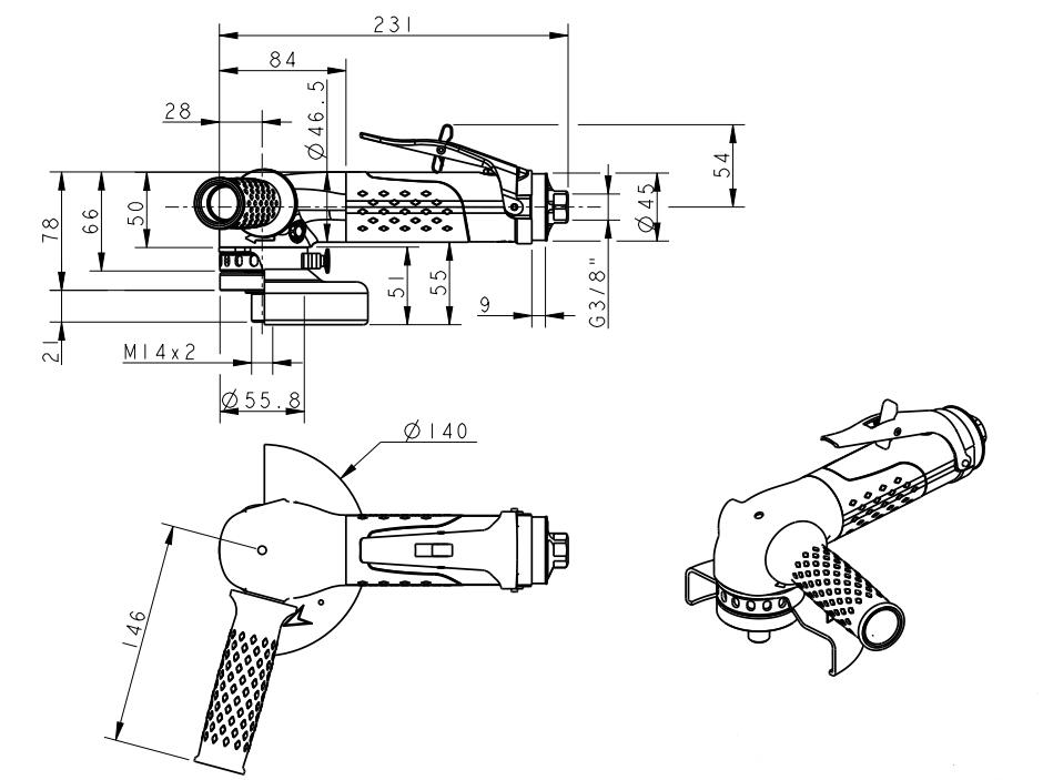 Atlas阿特拉斯LSV39 SA12-125角向打磨机结构图 Atlas阿特拉斯LSV39 SA12-125角向打磨机结构图